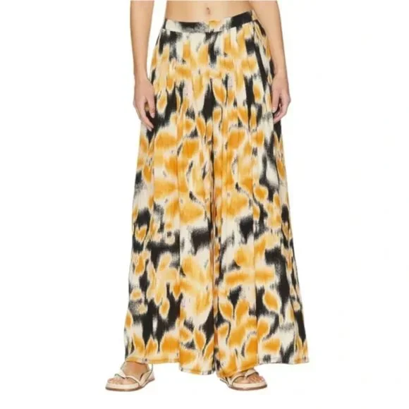 044 Free People x Revolve Bali Wild Child Pleated Pant in Night Combo Size XS - Picture 2 of 9